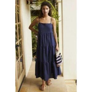 Charlie Holiday Navy Tiered Maxi Dress Cover-Up